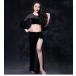  элегантный черный bell спальное место 2 позиций комплект костюм l Berry Dance * tango * латиноамериканский соответствует урок & stage двоякое применение [ ограниченное количество ]