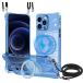 �Ή� iPhone12 Pro �P�[�X MagSafe �N���A 360����]�X�^���h �����O�t�� �ϏՌ� TPU ���^ �c�����Ή� ���|��