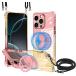 �Ή� iPhone16 Pro �P�[�X MagSafe �N���A 360����]�X�^���h �����O�t�� �ϏՌ� TPU ���^ �c�����Ή� ���|��