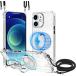 �Ή� iPhone12mini �P�[�X MagSafe �N���A 360����]�X�^���h �����O�t�� �ϏՌ� TPU ���^ �c�����Ή� ���|��