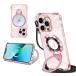 �Ή� iPhone 13 Pro �p �P�[�X MagSafe�Ή� �N���A �����O�t�� �΂߂��� ��|�� �؍� ���� �X�^���h �ϏՌ�