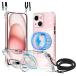 iPhone 15 �p �P�[�X �N���A MagSafe�Ή� �����O �X�^���h 360�x��]�ł��� �p ���C�����X�[�d �l�b�N �V�����_�[ ��
