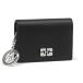 GANNIga колено женский карта держатель черный Ganni Bou Flap Card Holder Strass A6395