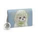 GANNIga колено женский карта держатель голубой пудель Blue Poodle GANNI Bou Card Holder With Flap A6777