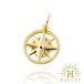 k18 Gold колье подвеска с цепью compass очарование . игла запись 18 золотой амулет ювелирные изделия накладывающийся установка ..