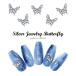 [ кошка pohs бесплатная доставка ] Nailparts циркон производства серебряный ювелирные изделия бабочка детали 2 штук входит собственный ногти гель ногти 