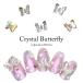 [ кошка pohs бесплатная доставка ] циркон производства crystal бабочка детали [2 модель / все 3 цвет ]2 штук собственный ногти one ho n ногти гель ногти 