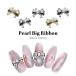 [ кошка pohs бесплатная доставка ] Nailparts жемчуг имеется большой лента детали [ Gold / серебряный ] все 2 цвет 2 штук входит собственный ногти гель ногти 