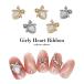 [ кошка pohs бесплатная доставка ] Nailparts циркон производства ga- Lee Heart лента детали [ Gold / серебряный ] все 2 цвет 2 штук входит собственный ногти гель ногти 