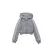 [P5 раз ]GRAPHIC SHORT FRONT ZIP TRACK TOP - GREY HEATHER (LE8319) adidas Originals -Women-( Adidas Originals )