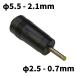 DC�v���O �ϊ��A�_�v�^ �T�C�Y�ϊ� ��5.5-2.1mm �� ��2.5-0.7mm