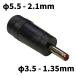 DC�v���O �ϊ��A�_�v�^ �T�C�Y�ϊ� ��5.5-2.1mm �� ��3.5-1.35mm