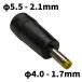 DC�v���O �ϊ��A�_�v�^ �T�C�Y�ϊ� ��5.5-2.1mm �� ��4.0-1.7mm