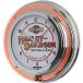 [ параллель импортные товары ]Harley-Davidson Motorcycle Double Neon Bar &amp;amp; Shield Clock Orang