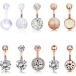 ¹͢ʡFINREZIO 10 PCS 14G Surgical Steel Belly Button Ring Navel Ear Rings