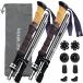 [ параллель импортные товары ]Trekking Poles Collapsible Nordic Hiking Pole Pair - Trek-Z Cork Han