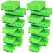 Okleen Green Multi Use Scrub Sponge. Made in Europe. 18 Pk  4.3x2.8x1.4 inches. Odorless Heavy Duty and Non Scratch Fiber. Thick  Durable and Delic