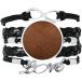 DIYthinker Brown Leather Abstract Design Bracelet Love Accessory Twisted Leather Knitting Rope Wristband Gift¹͢
