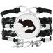 ¹͢ʡDIYthinker Black Marten Animal Portrayal Bracelet Love Accessory Twi