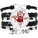 OFFbb-USA Absolute Handprint Abandon Death Bracelet Love Accessory Twisted Leather Knitting Rope Wristband Gift¹͢