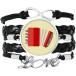 OFFbb-USA Piano Accordion Descant Bracelet Love Accessory Twisted Leather Knitting Rope Wristband Gift¹͢