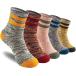 [ параллель импортные товары ]AmGift Womens Hiking Walking Trekking Crew Socks 5 Pairs Full Cushi