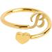 to My Granddaughter Dainty Initial Heart Ring 26 Letter Heart Ring Simple Fashion Jewelry Popular Accessories Rings for 10-12 Year Old Girls (B  On