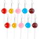 ���¹�͢���ʡ�QUPENGXU 5 Pairs Cute Resin Round Lollipop Drop Dangle Earrings Hand