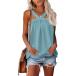 [ параллель импортные товары ]KINLONSAIR Women's Tank Tops Loose Fit Chiffon Shirts Casual Sleevel