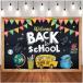 Welcome Back to School Background Soccer School Bus Boys Girls Back to School Backdrop School Classroom Prom Party Decor Banner Office Classroom Ba