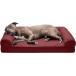 Furhaven Pet Bed for Dogs and Cats - Quilted Sofa-Style Egg Crate Orthopedic Dog Bed Removable Machine Washable Cover - Wine Red Large parallel imported goods 
