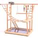 [ параллель импортные товары ] QBLEEV Wood Parrot Playground Perches with Swing Birds Chewing Clim