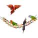 SunGrow Bird Ladder Bridge  20 x 3 Inches  Raw Wood and Edible Dye  Suitable for Small to Medium Birds  1 Piece¹͢