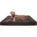 Furhaven XXL Cooling Gel Foam Dog Bed Ultra Plush Faux Fur &amp; Suede Mattress w/ Removable Washable Cover - Chocolate Jumbo Plus (XX-Large)