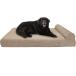 Furhaven XXL Memory Foam Dog Bed Fleece &amp; Corduroy Chaise w/ Removable Washable Cover - Sandstone Jumbo Plus (XX-Large) parallel imported goods 