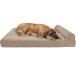 Furhaven XXL Orthopedic Dog Bed Fleece &amp; Corduroy Chaise w/ Removable Washable Cover - Sandstone Jumbo Plus (XX-Large) parallel imported goods 