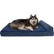 Furhaven XXL Cooling Gel Foam Dog Bed Fleece &amp; Corduroy Chaise w/ Removable Washable Cover - Navy Jumbo Plus (XX-Large) parallel imported goods 