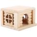 Pet Hamster House 100% Natural Wood Odorless Home Openwork Lace Window DIY Hideout Hut Play Nest Toy Viewing Room Natural Living for Small Squirre