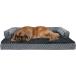 Furhaven XXL Cooling Gel Foam Dog Bed Comfy Couch Plush &amp; Decor Sofa-Style w/ Removable Washable Cover - Diamond Gray Jumbo Plus (XX-Large)