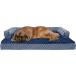 Furhaven XXL Cooling Gel Foam Dog Bed Comfy Couch Plush &amp; Decor Sofa-Style w/ Removable Washable Cover - Diamond Blue Jumbo Plus (XX-Large)