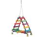 [ параллель импортные товары ] Parrot Swing Toys Triangle Climbing Ladders Hanging Bell Toy Color