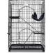 Homey PET INC Folding Wire Cat Ferret Habitat Crate with Casters Tray and H