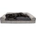 Furhaven XXL Orthopedic Dog Bed Plush &amp; Southwest Kilim Decor Sofa-Style w/ Removable Washable Cover - Boulder Gray Jumbo Plus (XX-Large)