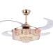 OUKANING 42inch Crystal Chandelier Ceiling Light LED 4 Acrylic Automatic Retractable Crystal Fan Bla