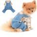 [ параллель импортные товары ] SELMAI Shirt with Bib Pants for Dogs Plaid Tank Tops Tshirt Outfits