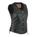 ���¹�͢���ʡ� Daniel Smart Biker Vest for Women Genuine Cowhide Open Neck Blac