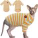 DENTRUN Hairless Cats Shirt Cat Wear Clothes Stripe Vest Best Hairless Cat's Adorable Clothes Cat's