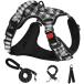 NESTROAD No Pull Dog Harness with Leash  Reflective No Choke Pet Vest Harness Adjustable Soft Padded Dog Harness with Easy Control Handle for Small D