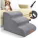 Lesnox Foam Dog Stairs/Steps 3 Tiers Pet Ramp/Ladder with Waterproof Cover for Bed Couch Sofa Non-Slip Dog Stair for Small Dogs Cats with Old/ I