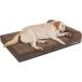 Orthopedic Dog Bed Large Dog Bed with Pillow Thicken Gel Memory Foam Flannel Fabric Dog Bed Durable Waterproof Liner &amp; Removable Washable Cover